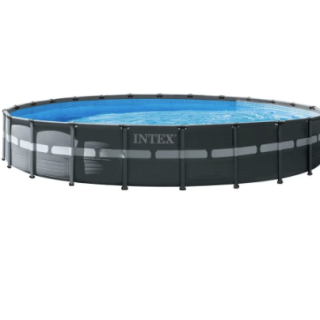 Piscina Estructural Redonda INTEX Ultra XTR 732 x 132 cm, 47.241L, con Bomba de Arena, Escalera, Cobertor y Tapiz