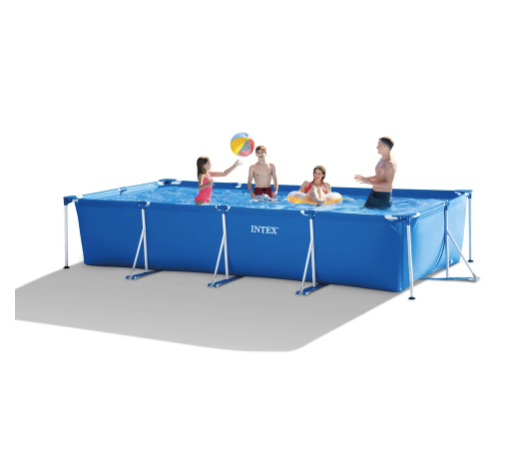 Piscina Estructural Rectangular INTEX Metal Frame, 4.50m x 2.20m x 84cm, 7.127L, con Bomba