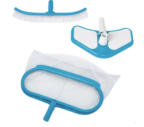 Kit de Limpieza Deluxe INTEX para Piscinas y Spas con Recoge Hojas, Cepillo y Cabeza